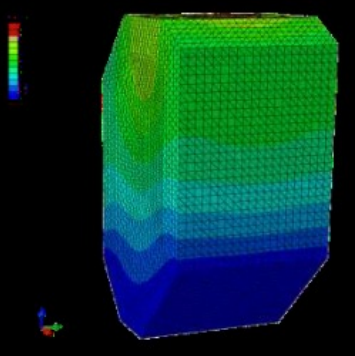 Modelo virtual para la simulación 
con elementos finitos. 